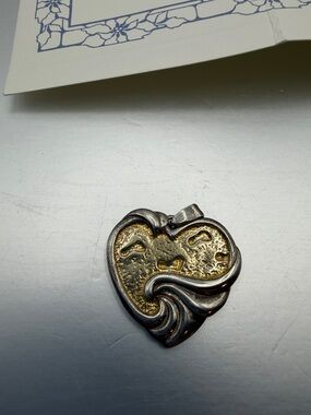 Vintage sterling Gorham Footprints Pendant